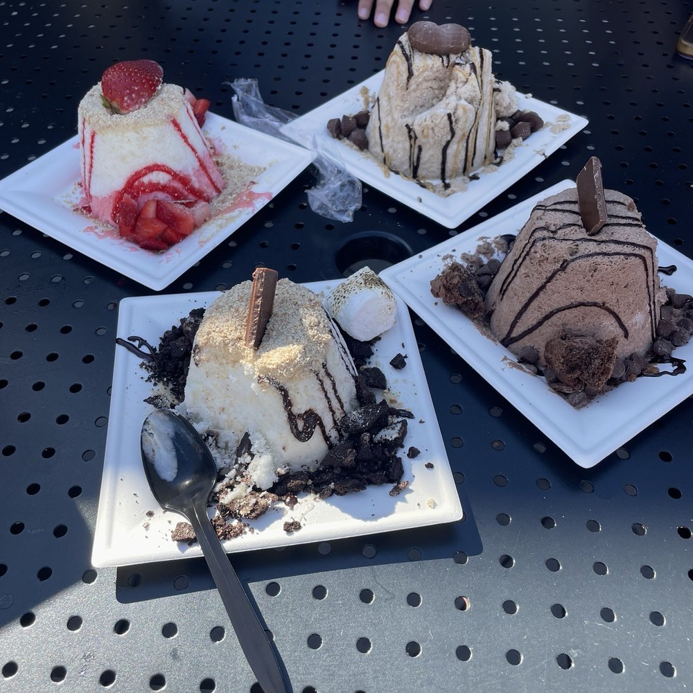 Element Shaved Creamery - Strawberry cheesecake, chocolate brownie, s'more, and peanut butter chocolate - Desserts Near Me - Yucaipa, California Element Shaved Creamery - Strawberry cheesecake, chocolate brownie, s'more, and peanut butter chocolate - Desserts Near Me - Yucaipa, California