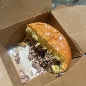 OAK'D BBQ - Half of brisket sandwich - Barbeque Near Me - Addison, Texas
