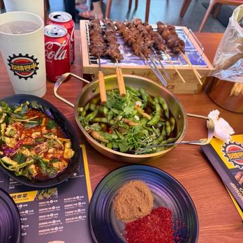 Friendship BBQ - Spicy Cucumber Salad, edamame, Mongolian Grilled Beef Skewers, 3 Piece Grilled Pineapple Beef Skewers, 3 Piece Grilled Lamb Skewers - Barbeque Near Me - Duluth, Georgia