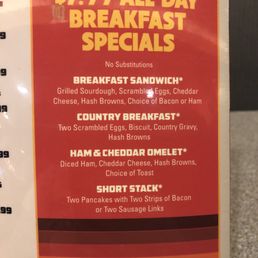 Breakfast choices are available all day