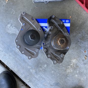 Combustion Imports - Timing belt driven water pump replacement Before and After - Auto Repair Near Me Combustion Imports - Timing belt driven water pump replacement Before and After - Auto Repair Near Me