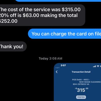 New Image Cleaning Service - Agreeing to the discount ! Then still charging my card for the original price - Home Cleaning Near Me - Richmond, Virginia