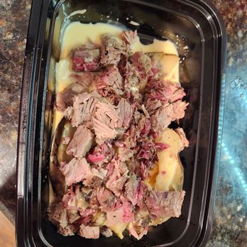 Strouderosa BBQ - Brisket queso to go - Barbeque Near Me - Dallas, Texas