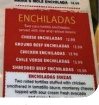 Menu photo 1 Maria's Mexican Restaurant Ogden, UT