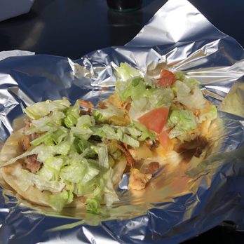 Santafamous Street Eats - One BBQ Taco and one Potato Taco- Perfection! - Food Trucks Near Me - Santa Fe, New Mexico