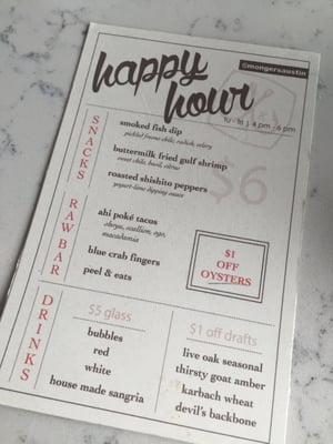 Menu photo 5 Mongers Market + Kitchen Austin, TX