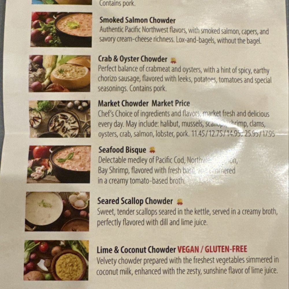 Pike Place Chowder - Pacific Place - Menu - Seafood Near Me - Seattle, Washington Pike Place Chowder - Pacific Place - Menu - Seafood Near Me - Seattle, Washington