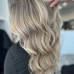 865 West - Stunning rooted,blonde balayage by stylist Amanda at 865 W. Salon