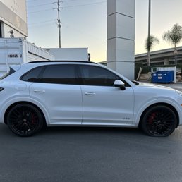 Vehicle waiting for the new wheels to come. Vehicle waiting for the new wheels to come.