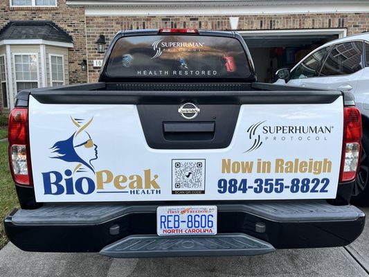 Photo of Redsquare Signs - Wilson, NC, US. Bio Peak Tailgate Wrap