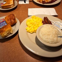 Lone Star Charlie's Family Restaurant - 3 Egg breakfast with bacon, grits and biscuits