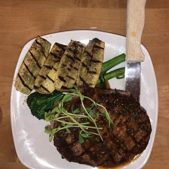 Rocking V Cafe - Ribeye steak (with mashed potatoes and vegetables) - New American Near Me - Kanab, Utah