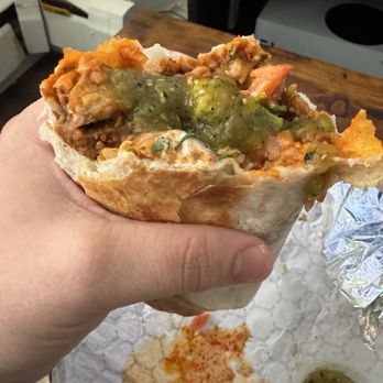 Flaco's Tacos - Al Pastor Burrito with Salsa Verde Side - Mexican Near Me - Chicago, Illinois Flaco's Tacos - Al Pastor Burrito with Salsa Verde Side - Mexican Near Me - Chicago, Illinois