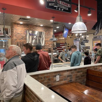 Your Pie Pizza - All customers in line with no masks, speaking and reaching over the glass when ordering. - Pizza Near Me - Peachtree City, Georgia Your Pie Pizza - All customers in line with no masks, speaking and reaching over the glass when ordering. - Pizza Near Me - Peachtree City, Georgia