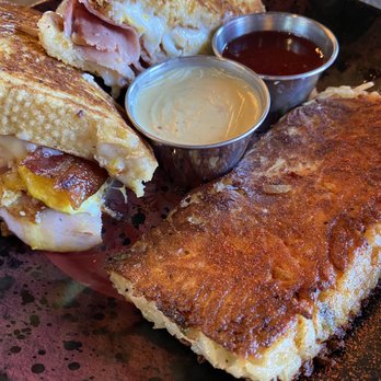 Brick & Bourbon - Anytime Monte Christo -the hash browns are chef's kiss! - New American Near Me - Maple Grove, Minnesota