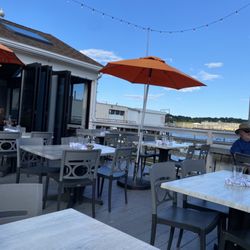 Water view from outdoor seating.