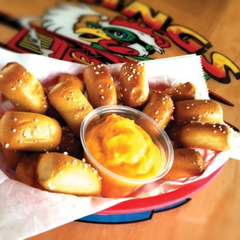 Wings Etc - a basket of pretzels with mustard - Chicken Wings Near Me - Huntington, Indiana Wings Etc - a basket of pretzels with mustard - Chicken Wings Near Me - Huntington, Indiana