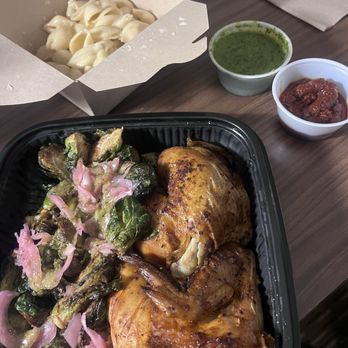 Doro Marketplace - Half chicken with brussel sprouts and mac&cheese - Bakeries Near Me - Windsor Locks, Connecticut