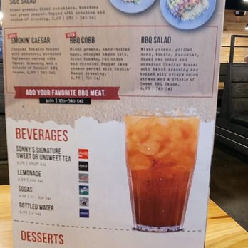 Sonny's BBQ - Very interesting to see their salad choices at a barbecue restaurant kind of cool the ingredients - Barbeque Near Me - Corbin, Kentucky