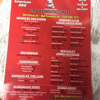 SmokeHouse Grille - Back side of menu - Southern Near Me - Wall Township, New Jersey SmokeHouse Grille - Back side of menu - Southern Near Me - Wall Township, New Jersey