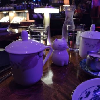 Old Asia Teahouse - Table accompaniments and tea cups. Love the soy sauce cat - Tea Rooms Near Me - Beaverton, Oregon Old Asia Teahouse - Table accompaniments and tea cups. Love the soy sauce cat - Tea Rooms Near Me - Beaverton, Oregon