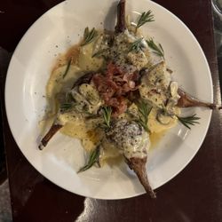 Trattoria A Proposito - Grilled lamb with mushrooms, rosemary, and pancetta