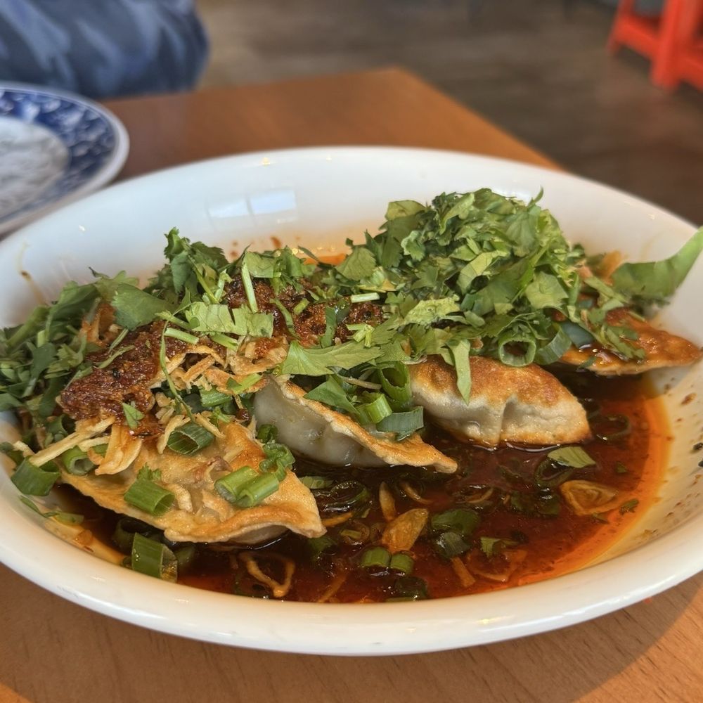 Menya Noodle Bar - Dumplings in chilli oil - Ramen Near Me - Denver, Colorado Menya Noodle Bar - Dumplings in chilli oil - Ramen Near Me - Denver, Colorado