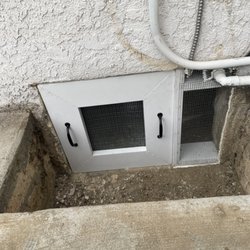 Pasadena Pest Control - Custom crawlspace door build with partition for lines