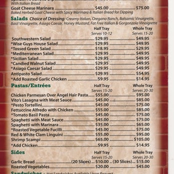 Wise Guys Pizzeria - Menu Scan - Pizza Near Me - Orange, California Wise Guys Pizzeria - Menu Scan - Pizza Near Me - Orange, California