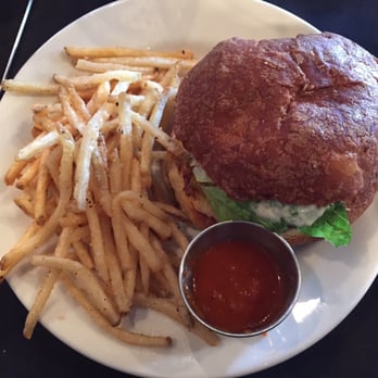 Scratch Kitchen & Cocktails - Burger and fries on Hawaiian roll. - New American Near Me - Norman, Oklahoma Scratch Kitchen & Cocktails - Burger and fries on Hawaiian roll. - New American Near Me - Norman, Oklahoma