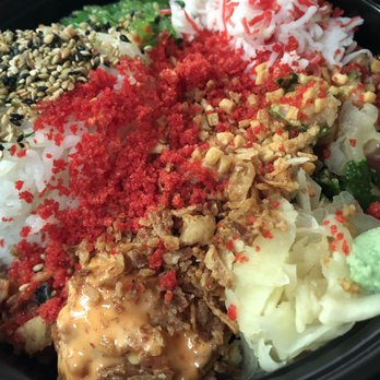Poke Bar - Medium bowl with tuna, spicy tuna and shrimp - Poke Near Me - Duluth, Georgia