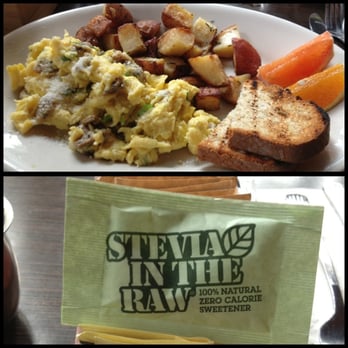 Americana - Chicken sausage scramble with Parmesan, potatoes and gluten-free bread. - New American Near Me - Seattle, Washington