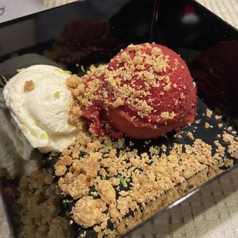 R Lab - Food & Drink Week 2024- cherry sorbet with walnut streusel - Desserts Near Me - Reno, Nevada