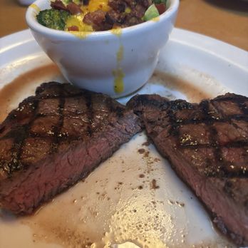 Texas Roadhouse - Sirloin done "medium" with a side of loaded broccoli - Steakhouses Near Me - Hanover, Pennsylvania