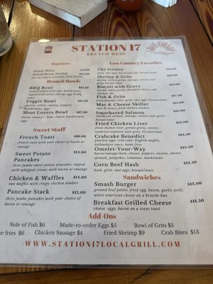 Menu photo 1 Station 17 Adams Run, SC