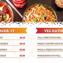 BURGERS and VEG KATHI ROLLS.