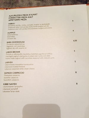 Menu photo 5 Farouge Helsinki, 18