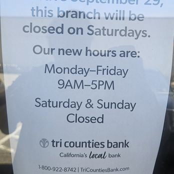Tri Counties Bank - Weekdays only starting soon :( - Banks & Credit Unions Near Me - Pacifica, California Tri Counties Bank - Weekdays only starting soon :( - Banks & Credit Unions Near Me - Pacifica, California