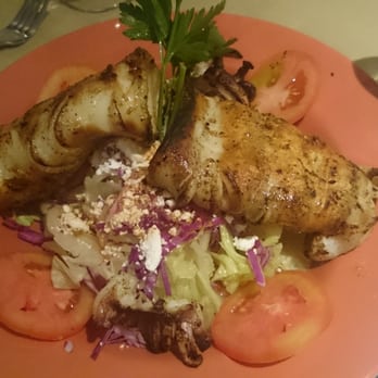 Pantheon Restaurant - Grilled calamari on salad - Greek Near Me - Toronto, Ontario
