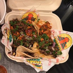 carne asada and chicken. sadly dry and didn't like