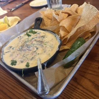 Saltgrass Steak House - Queso Fresco with Brisket with a huge jalapeño - Steakhouses Near Me - Humble, Texas Saltgrass Steak House - Queso Fresco with Brisket with a huge jalapeño - Steakhouses Near Me - Humble, Texas