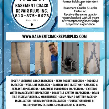 Basement Crack Repair Plus - Foundation Repair Near Me - Hartland, Michigan Basement Crack Repair Plus - Foundation Repair Near Me - Hartland, Michigan