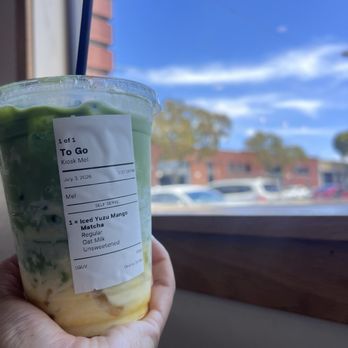 Blk Dot Coffee - Iced Yuzu Mango Matcha - Sandwiches Near Me - Orange, California