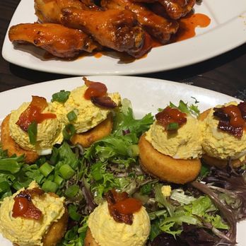 Local Goat - Fried deviled eggs and sriracha wings - New American Near Me - Pigeon Forge, Tennessee Local Goat - Fried deviled eggs and sriracha wings - New American Near Me - Pigeon Forge, Tennessee