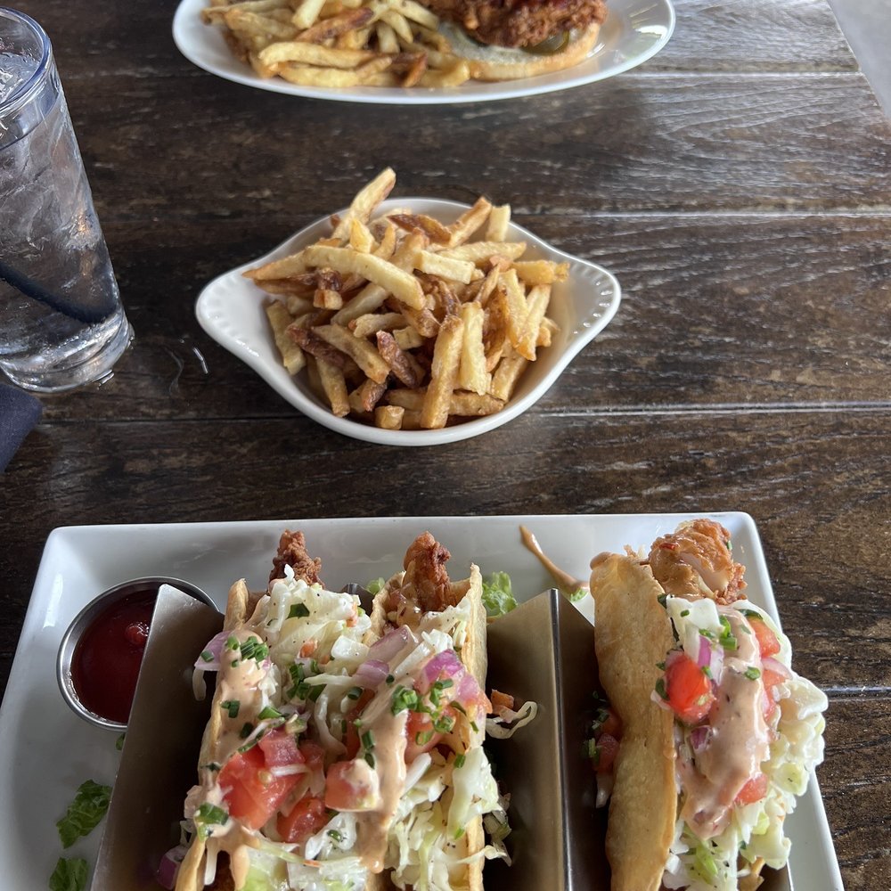 Crispy fish tacos and Nashville hot chicken Crispy fish tacos and Nashville hot chicken