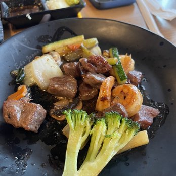 Edo Japan - The Hibachi Steak and shrimp- the beef is very tender and this dish is full of flavor - Sushi Bars Near Me - Pearland, Texas Edo Japan - The Hibachi Steak and shrimp- the beef is very tender and this dish is full of flavor - Sushi Bars Near Me - Pearland, Texas