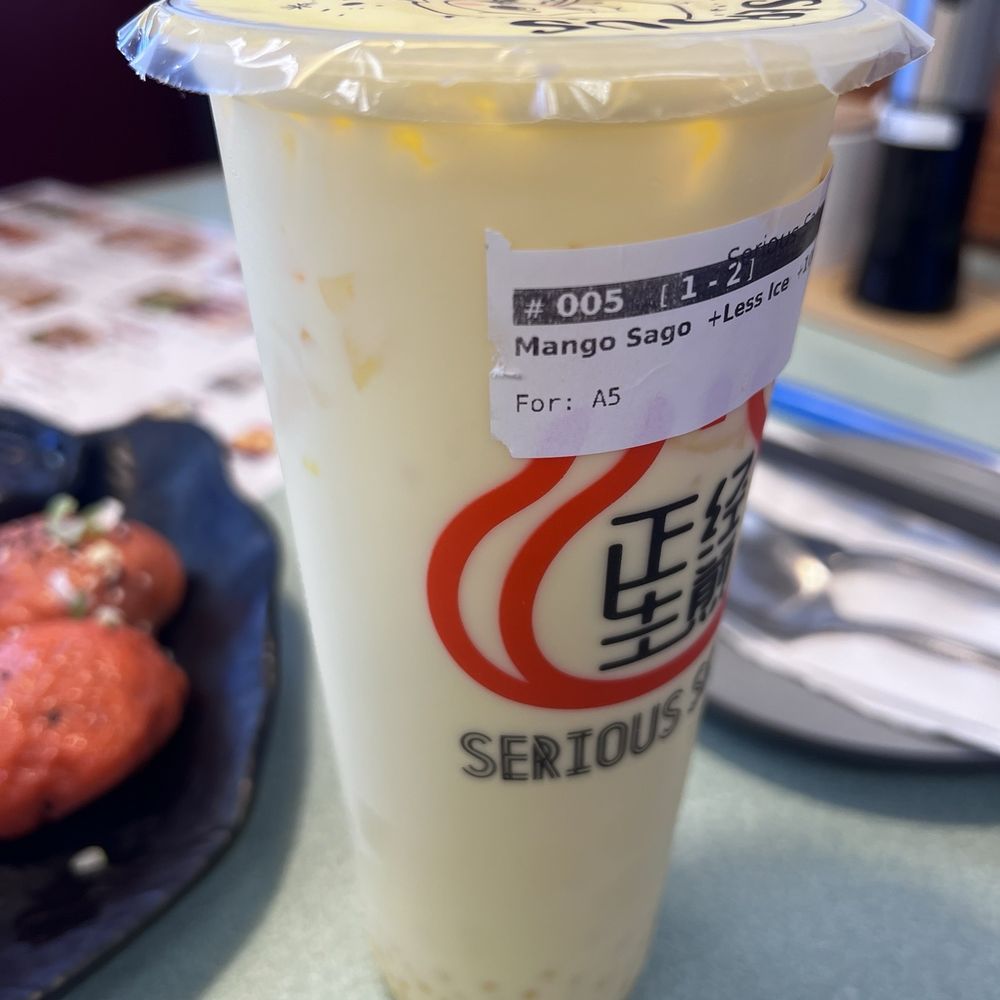 Serious Sanji - Mango sago. They messed up my drink! I ordered less ice 100% sugar and the drink seems like no sugar and a lot of ice! - Chinese Near Me - Wauwatosa, Wisconsin Serious Sanji - Mango sago. They messed up my drink! I ordered less ice 100% sugar and the drink seems like no sugar and a lot of ice! - Chinese Near Me - Wauwatosa, Wisconsin