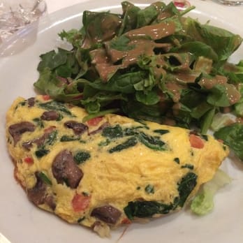 B Cafe - Spinach omelet with greens - Bars Near Me - New York, New York