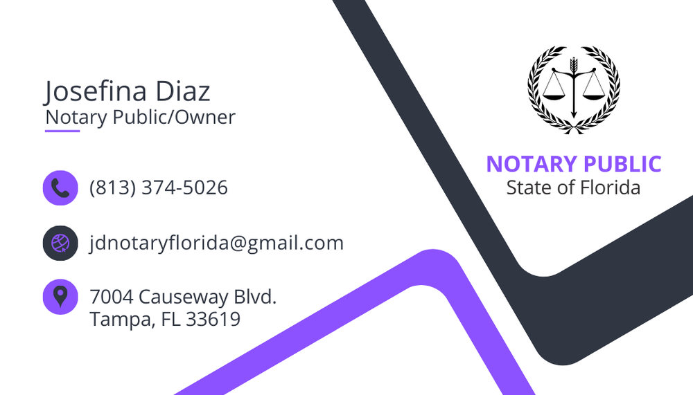 NOTARY PUBLIC JOSEFINA DIAZ Updated September 2024 Request a Quote