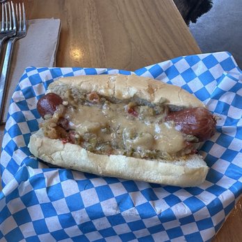 Kulturhaus Brewing - Linguica with spicy peppers & beer cheese - Brewpubs Near Me - Pismo Beach, California Kulturhaus Brewing - Linguica with spicy peppers & beer cheese - Brewpubs Near Me - Pismo Beach, California